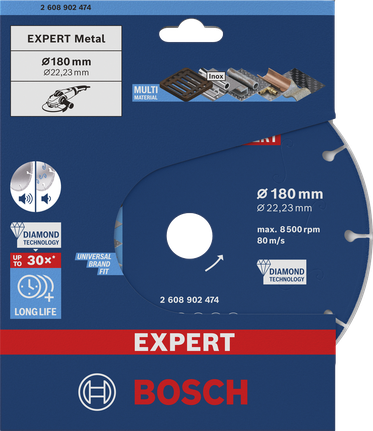 Diamantový řezný kotouč Bosch EXPERT na kov 180 mm.